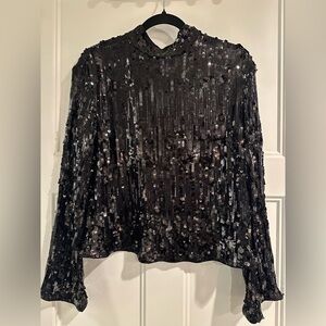 H&M Sequin Black Women's Top